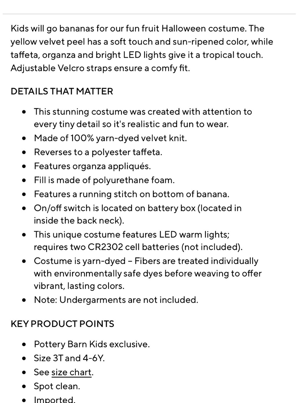 Pottery Barn Kids Light Up Banana Halloween Costume - 4-6 years - Picture 5 of 5